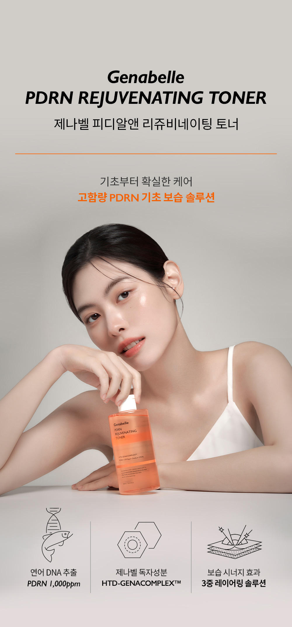 Модель Genabelle с PDRN Rejuvenating Toner — фото с корейского сайта бренда