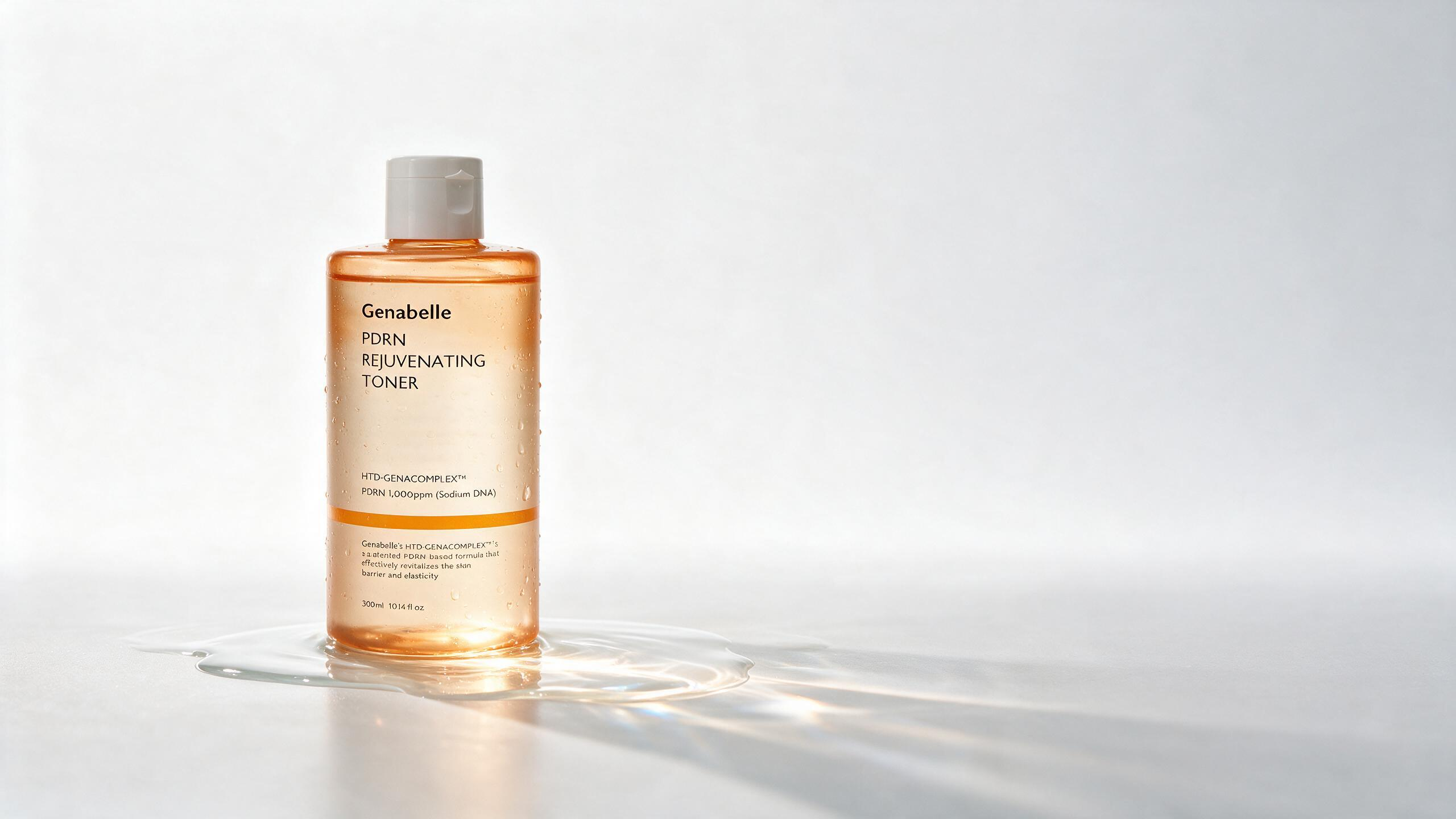 Genabelle PDRN Rejuvenating Toner: крупный предметный кадр тонера из брендбука